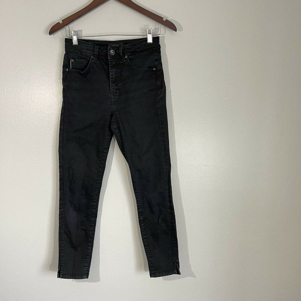 Salsa Push In Secret Glamour Waist Sculpting Skinny Jeans Black Womens Size W28